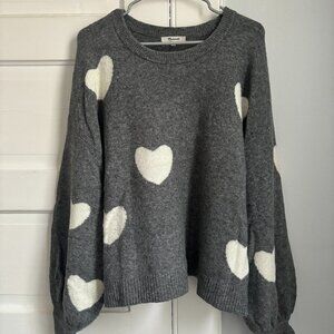 Madewell heather gray Heart sweater